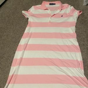 pink and white striped dress rapph lauren